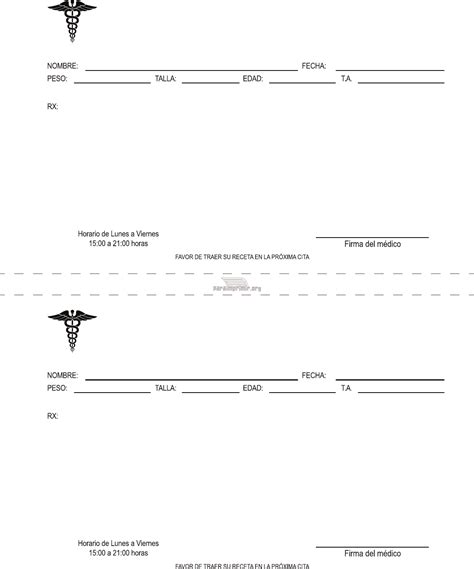 Recetas MÃƒÂdicas En Blanco Para Editar En Pdf