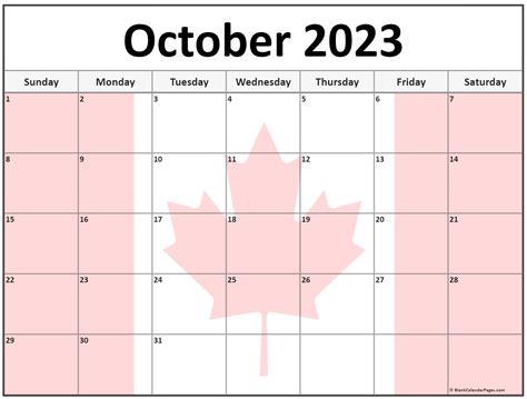 Collection of October 2023 photo calendars with image filters.