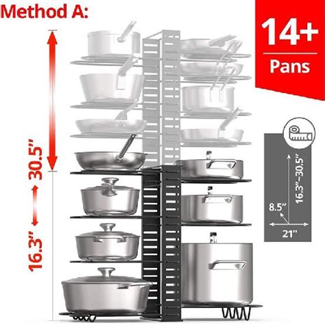 Cheap Multi Funtion Pot Pan Storage Rack 5 Tiers Pot Frying Pan Lid