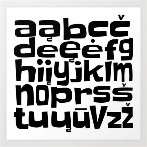 Lithuanian Alphabet Art Print by lithualien | Society6