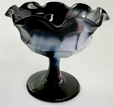 Vintage Art Deco Westmoreland Art Slag Glass Purple And White Dish For Sale At 1stdibs