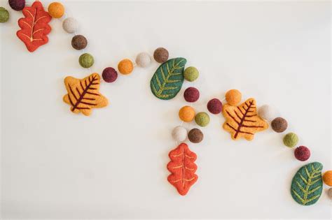 Fall Garland Felt Leaf Garland Fall Leaf Garland Autumn - Etsy