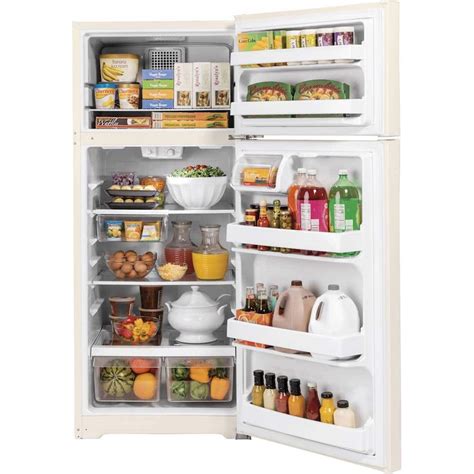 Ge Cu Ft Top Freezer Refrigerator Bisque Gte Gtnrcc Best Buy