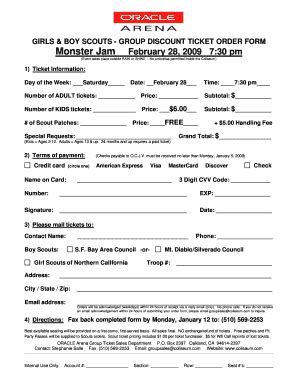 Fillable Online Sfbac Scoutsdoc Order Form Sfbac San Francisco Bay