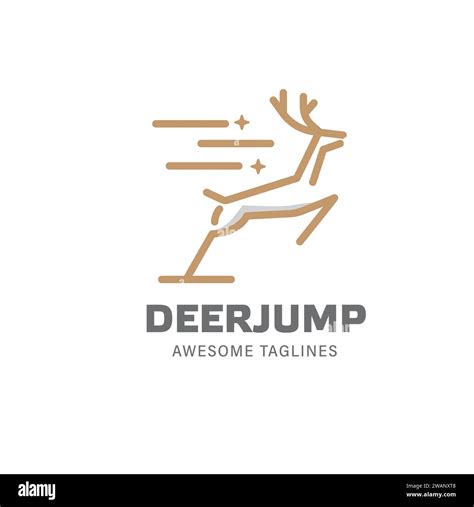 Simple Deer Jump Linear Logo Vector Template Stock Vector Image And Art Alamy