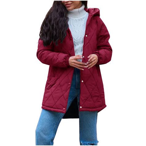 Fanxing Women's Winter Puffer Jacket Warm Coat with Hood Long Sleeve ...