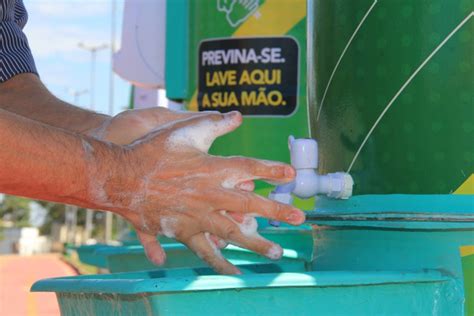 Lavatórios populares são instalados em Cuiabá para higienização da mãos