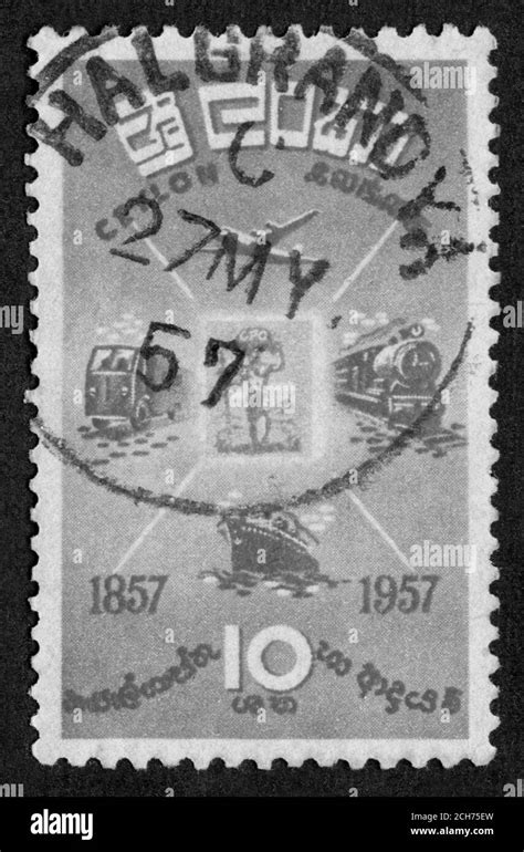 Ceylon Postage Stamp Black And White Stock Photos Images Alamy