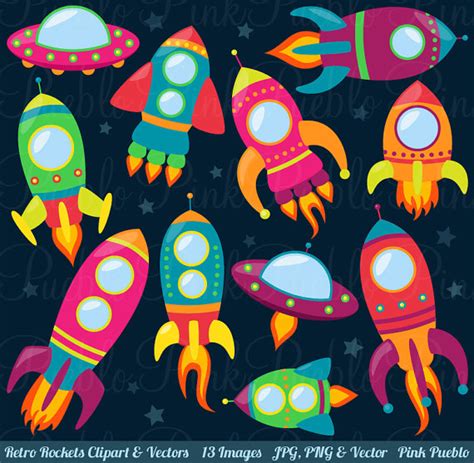 rocket ship clipart etsy - Clip Art Library