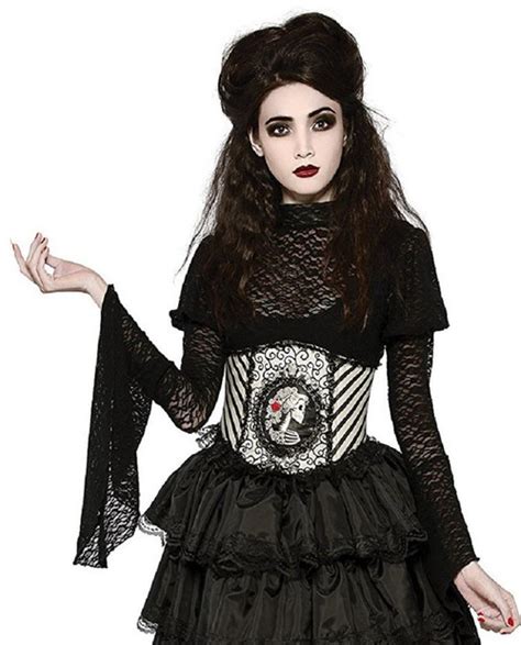 Blackout Bodysuit Top Gothic Fancy Dress Up Halloween Adult Costume Accessory Parties Plus