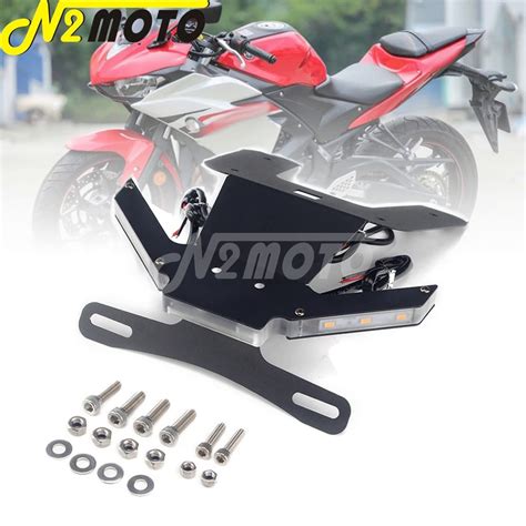 Motorcycle Tail Tidy Fender Eliminator Kit License Plate Holder W LED