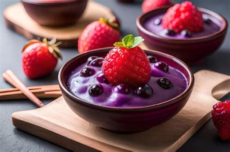 Postre Peruano Mazamorra Morada Foto Premium