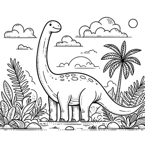 Coloriage Diplodocus Mignon télécharger et imprimer gratuit sur