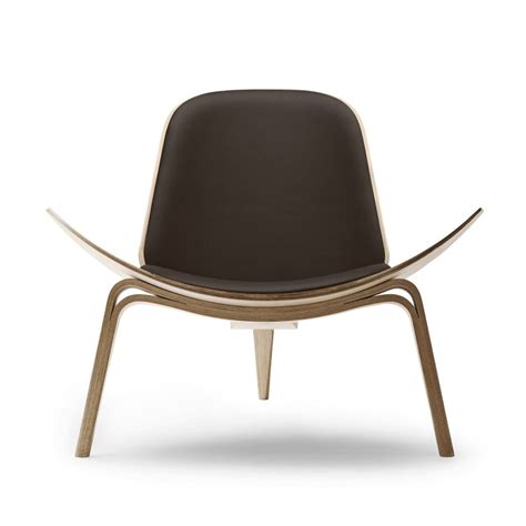 Carl Hansen Søn CH07 Shell Chair Sessel mit Lederbezug von