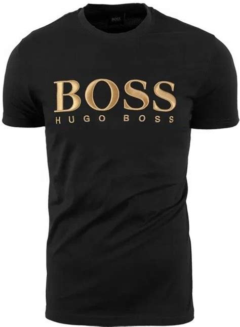 Hugo Boss T shirt Złote Haftowane Logo 3D XXL Ceny i opinie Ceneo pl