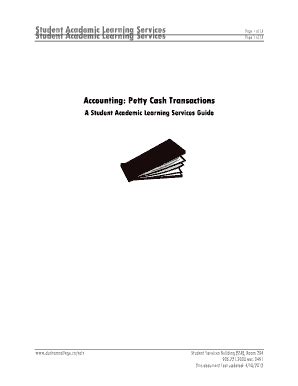 Fillable Online Accounting Petty Cash Transactions Fax Email Print