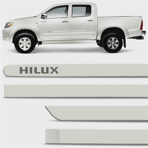 Jogo De Friso Lateral Hilux 2005 A 2018 Branco Polar Cor Original