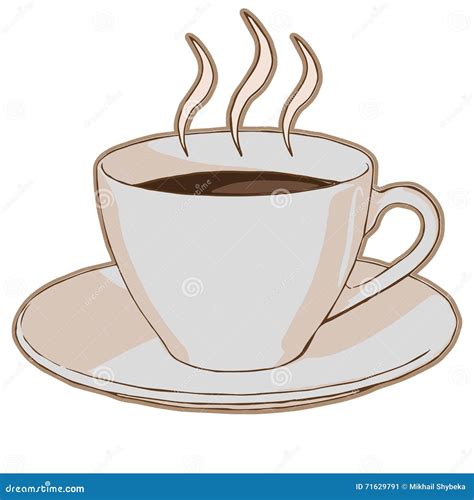 Varmt Kaffe I En Kopp Vektor Illustrationer Illustration Av Avbrotts