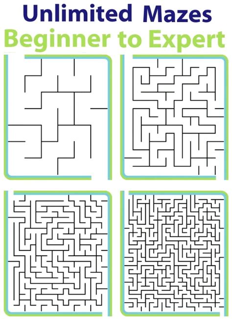 Unlimited Printable Mazes Beginner to Expert