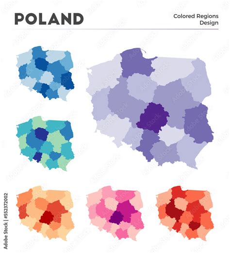 Poland map collection. Borders of Poland for your infographic. Colored ...