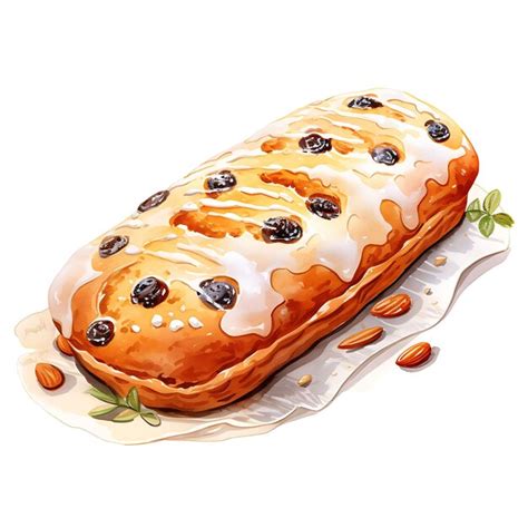 Aquarela De Marzipan Preenchido Stollen Bolo De Frutas Alem O Feito