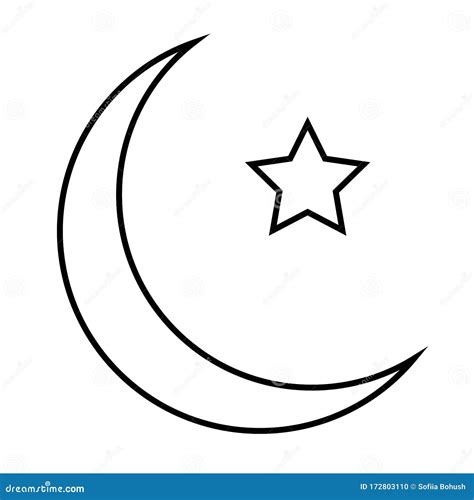 Stern Und Halbmond Symbol Der Flachen Symbol Des Islam F R Anwendungen