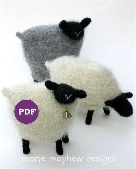 Pdf Pattern A Knit And Felt Wool Sheep Downloadable Pdf Pattern Sheep