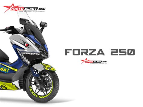 Modifikasi Striping Honda Forza 250 White Agv Pista Shark Motoblast