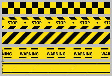 Set of warning tapes isolated on white background. Warning tape, danger ...