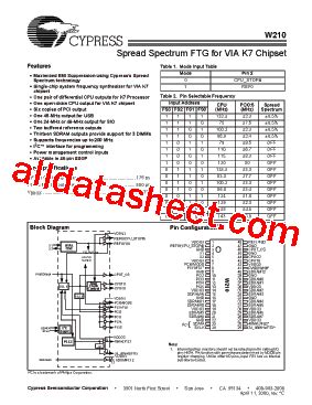 W Datasheet Pdf Cypress Semiconductor