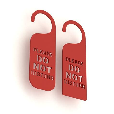 Printable Do Not Disturb Door Hanger Set 1 3d Model 3d Printable Cgtrader