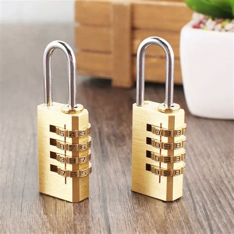 Mini Padlock Digit Combination Password Solid Brass Lock For Travel