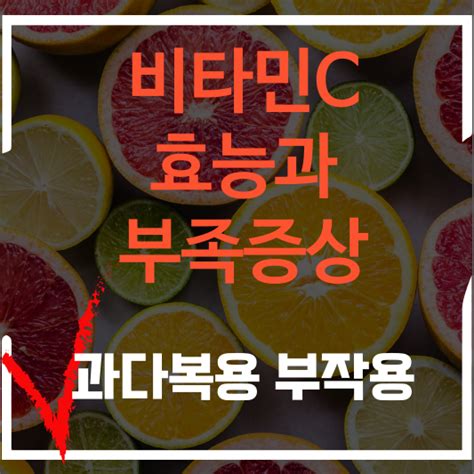 비타민c 효능과 부족 증상 메가도스과다복용 부작용 확인