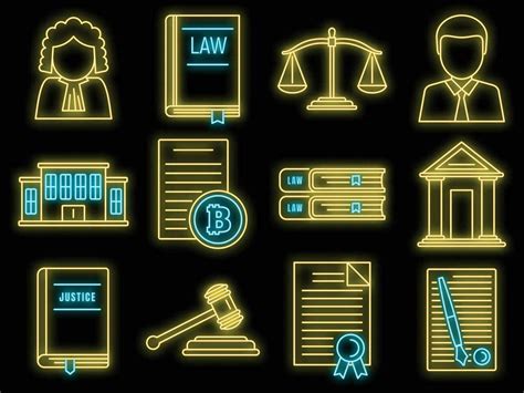 City Legislation Icons Set Vector Neon 35511171 Vector Art At Vecteezy