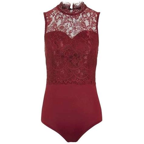 Lace High Neck Bodysuit By Rare 41 Liked On Polyvore Featuring