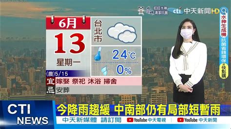 【譚若誼報氣象】今鋒面北移 雨趨緩 西半部高溫31 34度 東部飆36度防曬多補水 Ctitv 20220613 Youtube