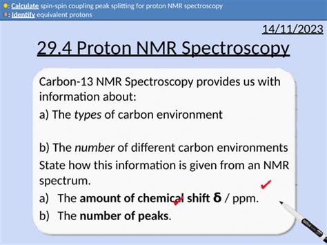 Ocr A Level Chemistry Proton Nmr Spectroscopy Teaching Resources