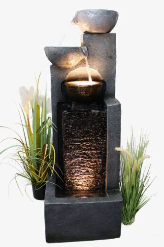 Großer Gartenbrunnen mit LED Beleuchtung Springbrunnen BK843