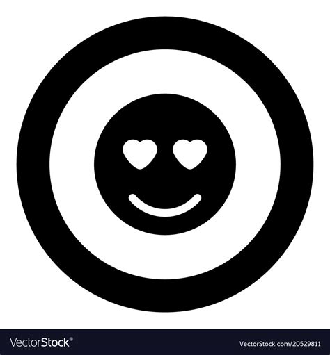 Smile icon black color in circle Royalty Free Vector Image