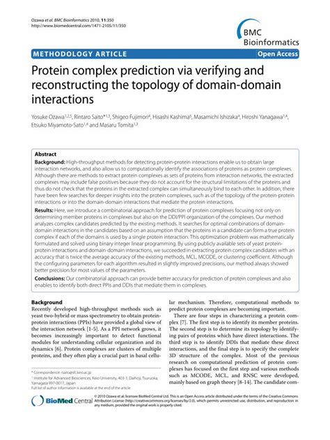 Pdf Protein Complex Prediction Via Verifying And Reconstructing The