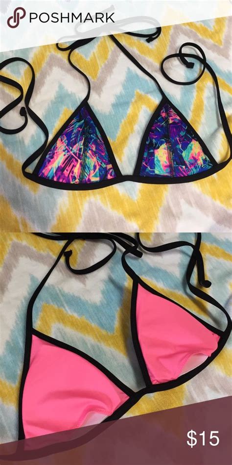 ☀️victoria S Secret Pink Triangle Bikini Top Xs☀️ Pink Triangle Bikini Top Triangle Bikini