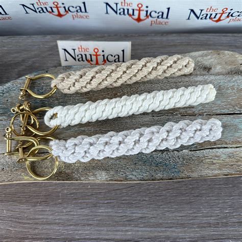 Rope Bell Pull W Brass Shackles Ring Braided Knot Lanyard Hand