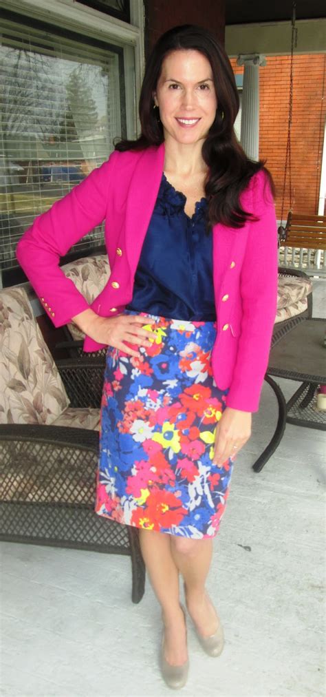 Colorful Corporate Loft Floral Variety Pencil Skirt J Crew