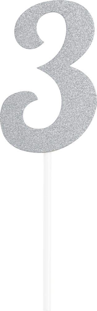 D Coration De G Teau Scintillante Chiffre Argent Party City