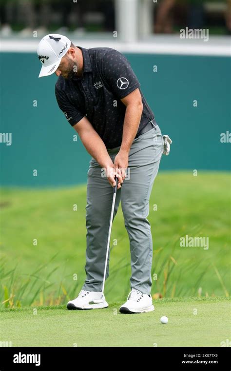 Jon Rahm Esp Putts On The 18th Green During The Bmw Pga Championship