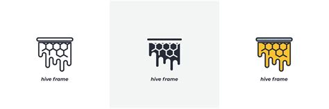 hive frame icon. Line, solid and filled outline colorful version ...