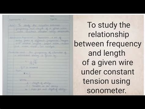 Study Relationship B W Frequency And Length Of Given Wire Under