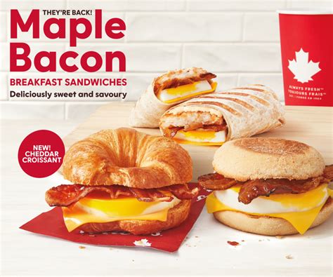 Tim Hortons Maple Bacon Breakfast Sandwiches Returns - Foodgressing