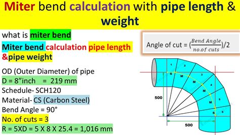 Miter Bend Calculation With Pipe Length Calculation And Pipe Weight In