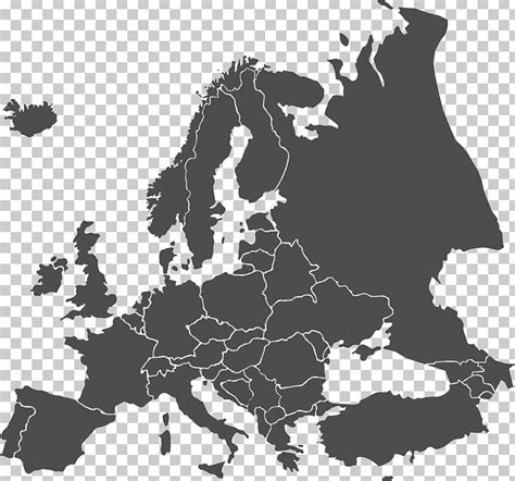 Europe Map With Countries Black And White Outline Map Of Europe